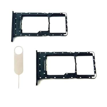 Imagem de 2 peças de substituição para compartimento de bandeja de cartão micro SD SIM único para Samsung Galaxy A14 5G A146 SM-A146U A146U1 A146W (preto)