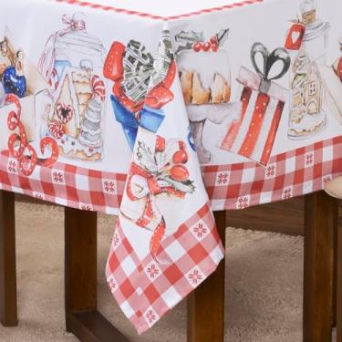 Imagem de Toalha de Mesa Retangular Natalina 3,00 x 1,50 Para 8 Lugares (Ceia de Natal, Elegância e Praticidade) (Prests d Ntl)