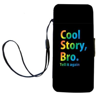 Imagem de Rikki Knight Cool Story Bro Tell it again Rainbow on Black Flip Wallet Case com aba magnética para Apple iPhone 5c
