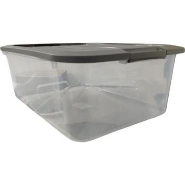 Imagem de Caixa Organizadora Top Box Color Transparente C/ Trava 15L - Monte Líb