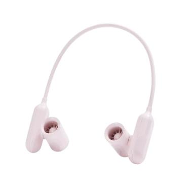 Imagem de Fenteer Pescoço pendurado ventilador pessoal leve mãos livres portátil sem folhas para atividades ao ar livre esportes equitação viagens caminhadas, Rosa