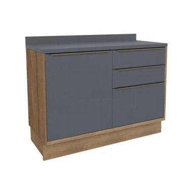 Imagem de Balcão de Cozinha de Madeira e Tampo 100% MDF, Herval Ten, 1 Porta 3 G