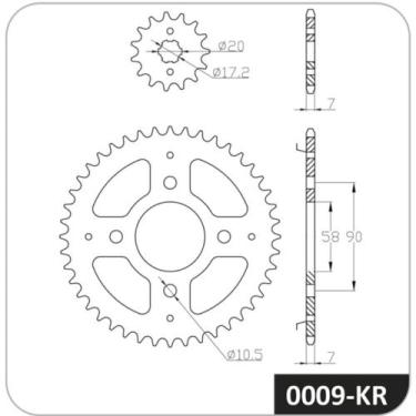 Imagem de Kit de relação Honda Cg 160 Titan 2016 a 2024 COBREQ 0009-KR