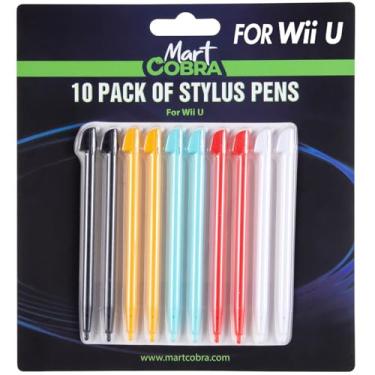 Imagem de Mart Cobra Nintendo Wii U Stylus pacote com 10 - 10 lápis coloridos Nintendo WiiU pequenos estilistas - lápis Stylus Wii U compatível com jogos e console originais WiiU - caneta de substituição de