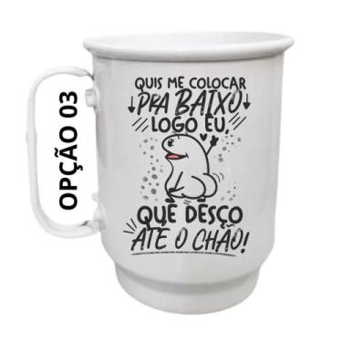 Imagem de Caneca Alumínio 500ml Quis me colocar pra baixo, logo eu que - LARANJA