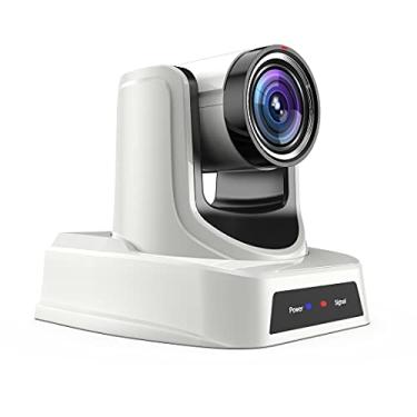 Imagem de SMTAV Câmera PTZ com saídas de streaming 3G-SDI, HDMI e IP, zoom 30X + 8X, câmera de streaming ao vivo de videoconferência para transmissão, conferência, eventos, igreja e escola etc. (30X, WhiteCamera)