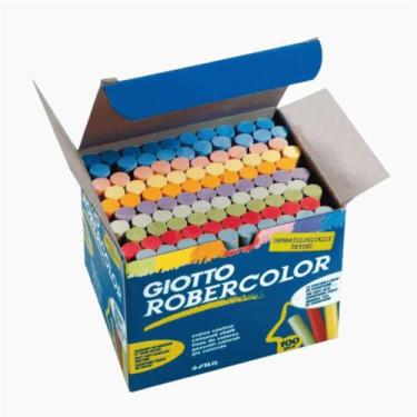 Imagem de Kit 100 Giz Colorido Lousa Quadro Negro Plastificado Giotto