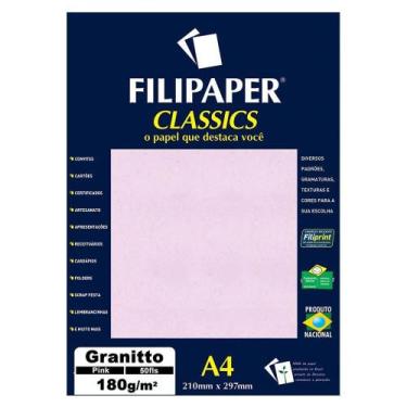 Imagem de Papel Granitto A4 Filipaper Classics 180g 50 Folhas - FILIPERSON, Rosa