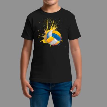 Imagem de Camiseta Infatil Algodão Moda De Rua Confortável Gola Redonda Voley Co