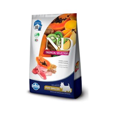Imagem de Ração Farmina N&D Tropical Selection para Cães Adultos de Porte Mini e Pequeno Sabor Cordeiro, Cereais e Frutas Tropicais 2kg + 500g.