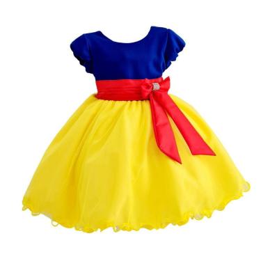 Imagem de Vestido Infantil Branca De Neve Princesa Festa Luxo Brilho