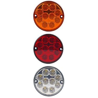 Imagem de KIT3 Lanterna Traseira Ônibus Caminhão 96mm 10 Led - SILO