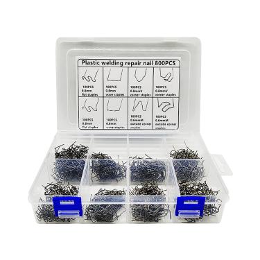 Imagem de 800pcs Soldeiras de Soldador de Plástico Com Caixa de Armazenamento, Grampos Quentes de Plástico de Aço Inoxidável de Aço Inoxidável para Todos Os Carros, Kit de Reparo de (800