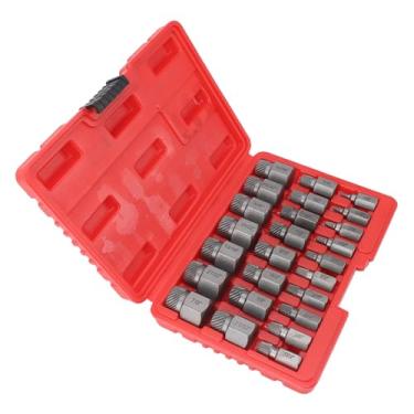 Imagem de Extrator de parafuso quebrado, haste sextavada, removedor de parafuso para parafusos descascados, 25 peças para manutenção automotiva (prata)