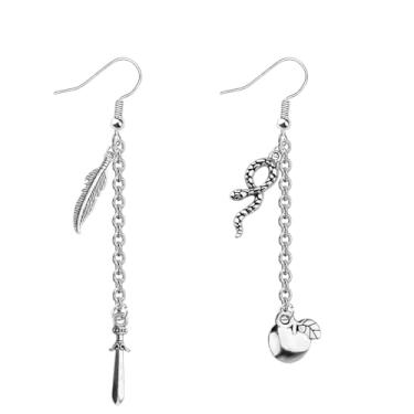 Imagem de OKEYCH Brincos de anjo e demônio inspirados em programas de TV Aziraphale e Crowley Jewelry Cosplay Merch, Metal, Liga metálica.