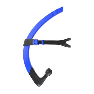 Imagem de menolana Tubo de respiração de natação frontal mergulho snorkel dianteiro semi -seco semi -seco homem ajuste o equipamento de cabeça de cabeça de cabeça de, Azul