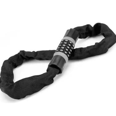 Imagem de Cabo de Segurança Para Bike Com Trava | Cadeado Senha de 4 Dígitos | Cabo Reforçado | Antifurto | Comprimento 60cm Espessura 8mm | Bicicletas, Portões, Scooters, Armários | Corrente | SHOPNAL