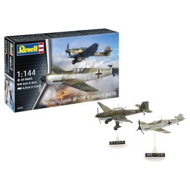Imagem de (Revell) Nível alemão Messerschmitt Bf109E & Junkers Ju87B Sutuka Plastic Model 03770 (Avião)