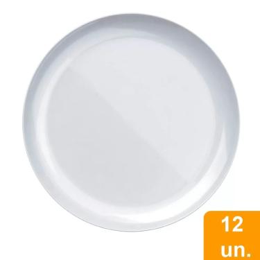 Imagem de 12 Pratos Raso 27cm Opaline Vidro Temperado Blanc Duralex