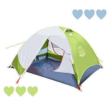 Imagem de Tenda de acampamento compacta para pessoas 1/2/3/4 da Deerfamy, tenda leve para mochila de camada dupla, barraca de família à prova d'água para atividades ao ar livre, caminhadas ou pesca, Verde, Verde, 2 Person Tent