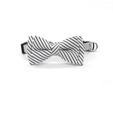 Imagem de Coleira de gato, com decoração de laço, estilo cavalheiro, etiqueta de nome e identificação podem ser personalizados, muito adequada para gatos machos e gatos, tecido de poliéster, pode ser lavado com