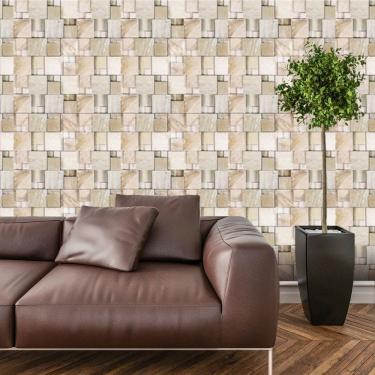 Imagem de Papel de Parede Adesivo Bloco 3d Pedra Lavável  Sala  Quarto Cozinha 3 metros