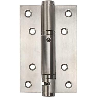 Imagem de BAZAC Fabrico de hardware de bricolage dobradiças de mola de fecho automático automático de serviço pesado dobradiças de porta de aço inoxidável corredor caldeira corredor -Silver