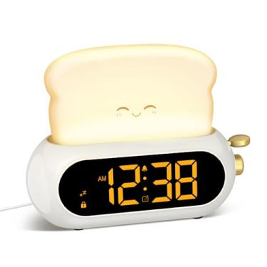 Imagem de Netzu Despertadores Infantis Para Quarto, Relógio Digital Fofo Com Luz Noturna, 10 Toques, 10 Volumes, Temporizador De Soneca, Regulador De Brilho, Soneca, Despertadores De Cabeceira Para Meninos, M