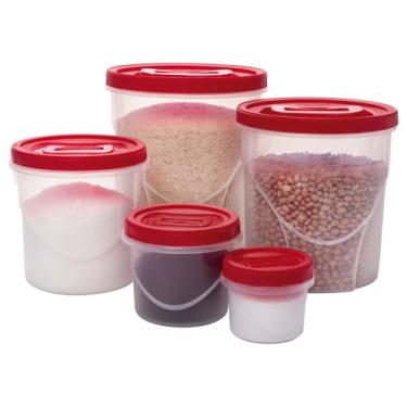 Imagem de Cj Porta Mantimentos Clic Pote Rosca Média 5 Pçs Plasútil