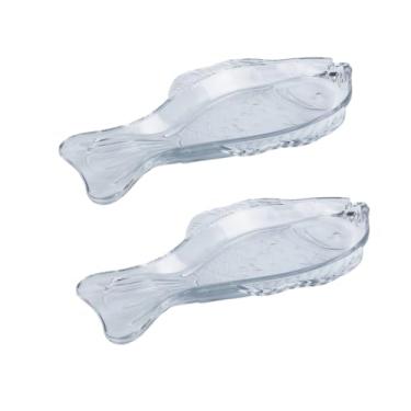 Imagem de Kit 2 Travessa Vidro Peixe Transparente 37x22cm Servir Frutos do Mar Salada Frios Mesa Posta
