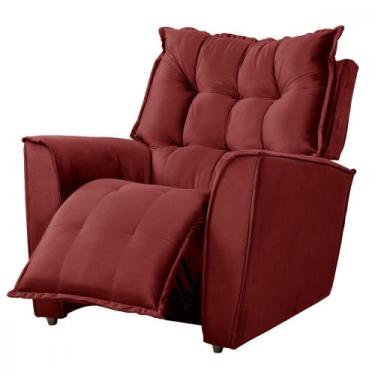 Imagem de Poltrona Da Mamãe Para Sala Reclinavel Carinho Veludo - Shop das Cabec