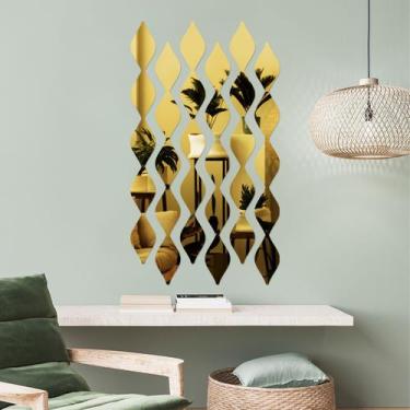 Imagem de Espelho Decorativo Cortina Dourado - Inove Papéis de Parede