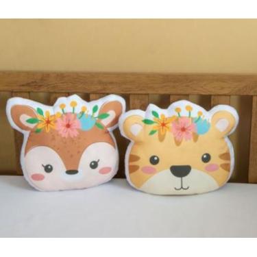 Imagem de Kit almofada decorativa para berço 02 peças safari rosa - Miguel Baby