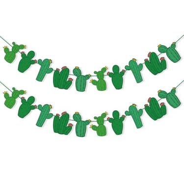 Imagem de Uniwish Faixa de estopa de cacto guirlanda de verão tema verde havaiano chá de bebê decorações de festa de aniversário festival de festa mexicana decoração