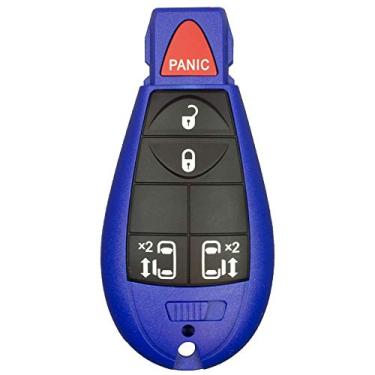 Imagem de 1 chave azul sem chave com 5 botões de partida remota para carro Fob M3N5WY783X, IYZ-C01C para cidade country Dodge Grand Caravan Volkswagen Routan