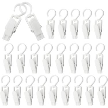 Imagem de Kyuionty 24 peças de ganchos giratórios de plástico super fortes ganchos rotativos para lavanderia ganchos de roupas ganchos de armário para oficina de loja de roupas domésticas, branco