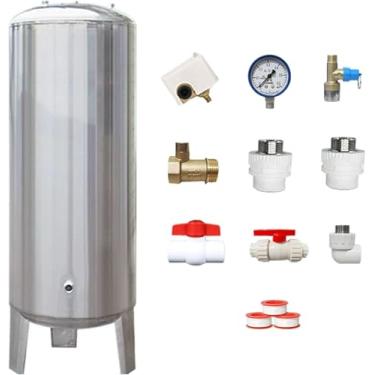 Imagem de Tanque de pressão do poço, 15 25 40 50 65 80 Gal Tanques de pressão de água em aço inoxidável para bomba de poço, recipientes para bexiga de água pressurizada vertical com kit de montagem, 2