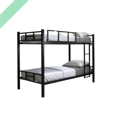 Imagem de Beliche Bicama Bibox Aço Ferro Escada Estrado Grade Proteção - HOME AS