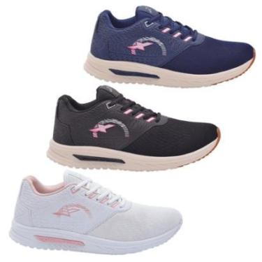 Imagem de Kit 3 Pares Tênis Feminino Esportivo Original FXB Confortável Caminhada Treino-Feminino