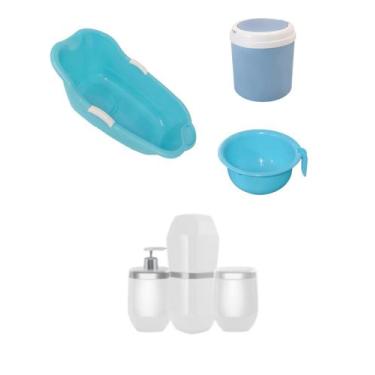 Imagem de Kit infantil banheira+ urinol+ lixeira max toc+ kit lavabo - MICROMAX