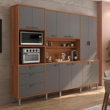 Imagem de Kit de Cozinha Armário Compacta Pulse 2,60m Lukaliam Móveis 12 Portas 
