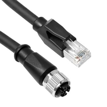 Imagem de Alvin's Cables Cabo Ethernet M12 X-Code 8 pinos fêmea para RJ45 Cat6a High-Flex blindado para Cognex Keyence Basler Módulo Fieldbus de Automação Industrial 26,2 pés/8 m