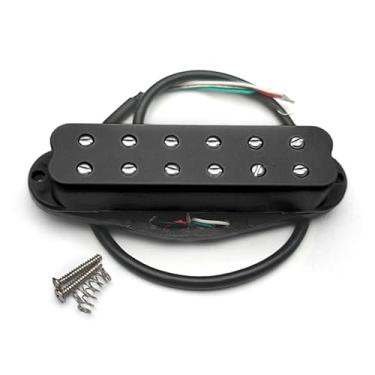 Imagem de MAXCHEER 12 peças ajustáveis Mini Humbucker ST Single Coil Pickup tamanho 9K 4 conduz bobina de saída captador divisor (preto)