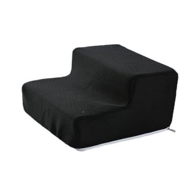 Imagem de WeiLaiKeQi Escada para cães de 2 degraus, leve, antiderrapante, para cama de escalada de gatinhos, escada para animais de estimação para cães mais velhos, Preto