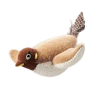 Imagem de Dualoai Brinquedo interativo de pelúcia para gatos, pássaro cantando, asas batendo, brinquedo engraçado para gatinhos, cães e animais de estimação internos