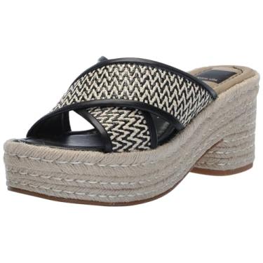 Imagem de Dolce Vita Sandália Eldora masculina, Ráfia branca/preta, 8.5