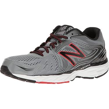 Imagem de New Balance Tênis de corrida masculino M680v4, Aço/Preto/Vermelho Alfa, 10 D US