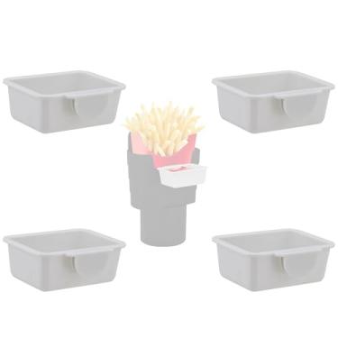 Imagem de iSaddle Suporte de molho para copo de batatas fritas - Acessórios interiores automotivos para batatas fritas, suporte de copo de fast food, adequado para veículos, barco, caminhão, trailer, perfeito