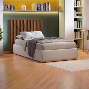 Imagem de Cabeceira Solteiro Size Móveis Europa Vitória Ripada com Detalhes em Baixo Relevo - 101cm de largura