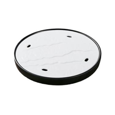 Imagem de Bandeja de gelo seco circular criativa de imitação minimalista de cor esmaltada estilo nórdico - 26 cm [versão branca]